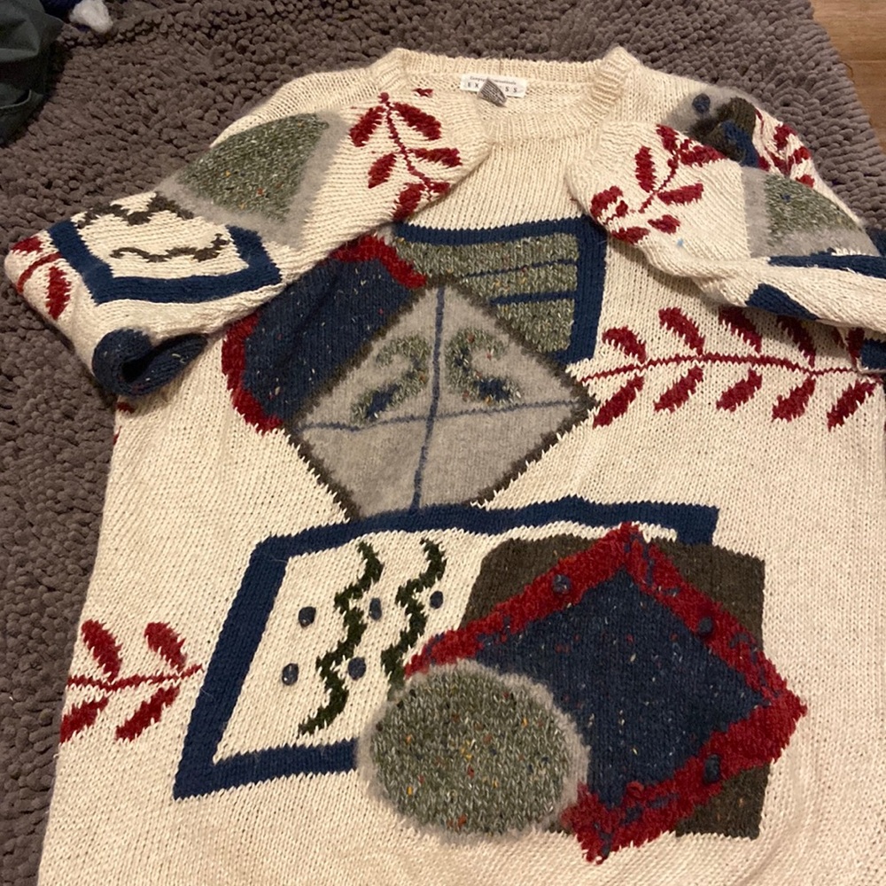 Vintage Express Kitsch Cottagecore Ugly Christmas Holiday Sweater
